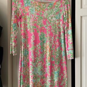 Lilly Pulitzer Pink Multi Floral Long-Sleeve Shift Dress